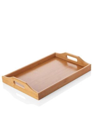 33 cm Kulplu Bambu Ahşap Dikdörtgen Çay Kahve Servis Lüx Sunum Tepsi 33x22 cm tps33 - 4