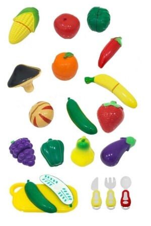 33-teiliges Spielzeug-Obst-Gemüse-Schneidset BIRLIK-33PRC - 1