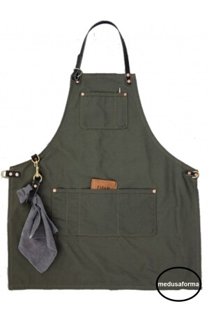 منىز-مشنقة مطبخ فرشة كبير الطباخين مطبخ الخادم الطباخ صياغة شعر الفن الوشم باريستا فرشة - خاكي 3349 - medusaforma