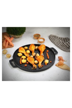 م.ن.ز-جرافيتا غريلي الحديد النقي و صناديق الخنزير 34 سم سوداء TAC-6326 - Taç