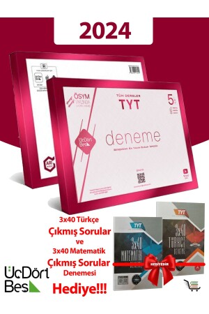 345-2024 Model Tyt 5'li Genel Deneme Matematik ve Türkçe Çıkmış Sorular Denemesi Hediyeli! - 2