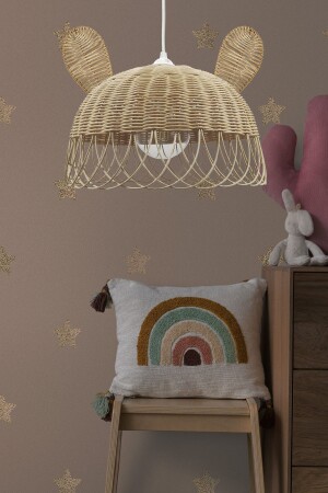 مادة من الخشب، الخيزران، مصباح العلق المُسحوقة، خنزير، دب أذن الأطفال قطر: 35 سم ارتفاع: 27 سم - Belkıs Rattan