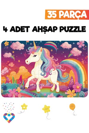 35-teiliges 4-teiliges Kinderpuzzle aus Holz - 3