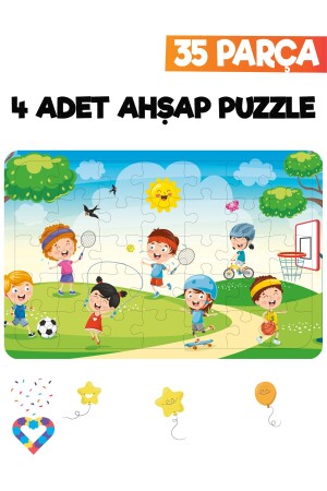 35-teiliges 4-teiliges Kinderpuzzle aus Holz - 4