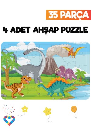 35-teiliges 4-teiliges Kinderpuzzle aus Holz - 3