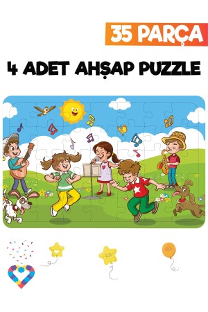 35-teiliges 4-teiliges Kinderpuzzle aus Holz - 6