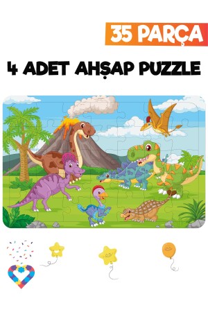 35-teiliges 4-teiliges Kinderpuzzle aus Holz - 4