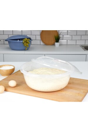 3,5-5-7,5l Şeffaf 3'lü Kapaklı Hamur Leğen Seti Plastik Set MRD230 - Gretta