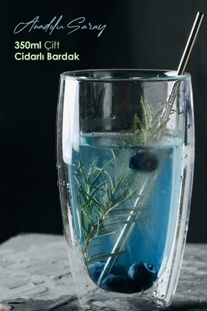 كوب زجاجي مزدوج الجدار 350 ميل جدار مزدوج الزجاج جدار مزدوج الجدار زجاجي كوب اللات - Anadolu Saray Çarşısı