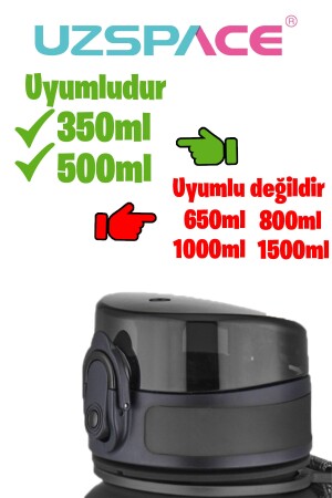 350–500 ml kompatibler Ersatzdeckel – nur kompatibel mit Uzspace – einfarbig schwarz – FFVGNSUNGER - 4