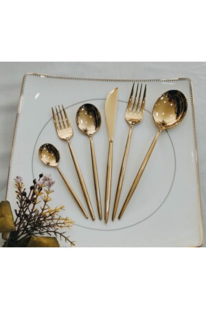 م.ن.ز-فرات الذهبية ملعقة الفوك التيتانيوم مجموعة 36 قطعة CMDFBGT0101 - BRONDOFF