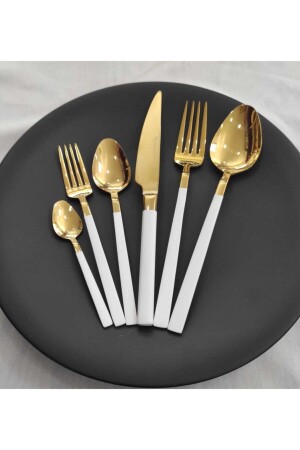 منز-ستيل 36 قطعة من الذهب الأبيض معقصة ملعقة سكين مجموعة CMDSGYÇ19 - BRONDOFF