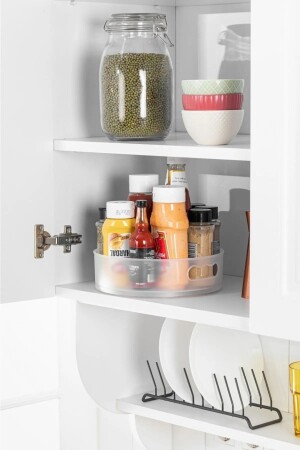 360 Derece Dönen Şeffaf Banyo&buzdolabı Düzenleyici Tepsi - Rassva