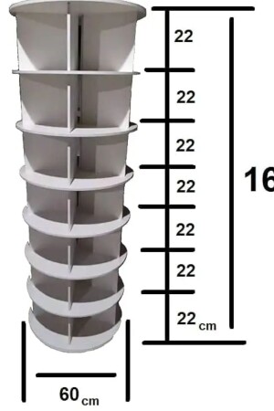 360° Dönen Ayakkabı Rafı- Dönen ayakkabı raf kulesi- Orijinal 7 katmanlı- 35 çiftten Fazla Ayakkabı - 6