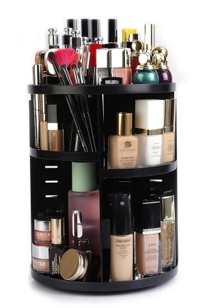 360 Grad drehbarer schwarzer Make-up-Organizer - 1