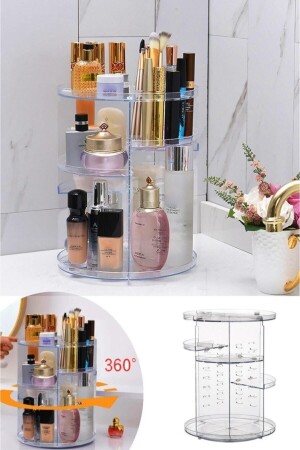 360 Grad drehbarer transparenter Make-up-Organizer orgnzr360sfff - 2