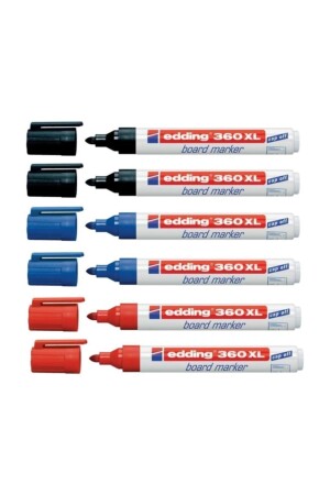 360 XL Whiteboard-Marker, 6er-Pack, 2 Schwarz, 2 Rot, 2 Blau, EDDNG6-360 - 1
