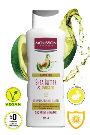 كريم ورقبة لمراقبة الشعر مع زبدة الشاي والفاكادو 365 مل - Mousson