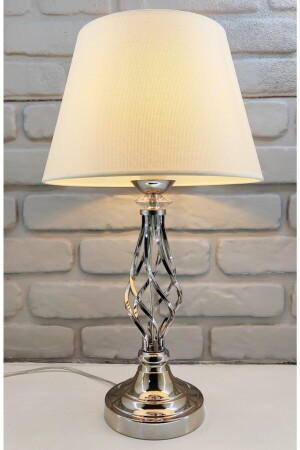 م.ن.ز-الفضة الرمادية الروستية الملتوية الحجر المعدني لعبة شمعة الساق لمصباح الطاولة مع كريم خفيف كوب قبعة - 365Gunserisonu