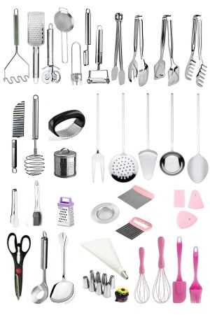 م.ن.ز-37 قطع أدوات المطبخ المعدة، مجموعة المعدات، حشيش الحساء، شوك السمك، كيك سباتولة مجموعة T3434893739 - Homerest