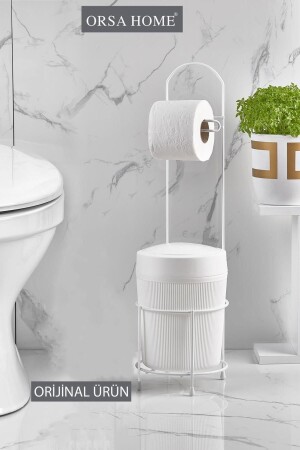 380 Beyaz Yuvarlak Kovalı Wc Kağıtlık - ORSA HOME