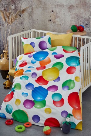 ألوان الكارنيفال رقمية مطبوعة 3D القطن أطفال السرير مجموعة 1061 - BONJARDİNHOME