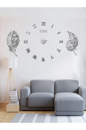 مجموعة من أرقام الرومان 3d ساعة ورقة 2 مجموعة من اللوحات (SILVER) WD-ROMAYAPRAK - Wooden Factory