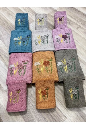 مـنـز-قطن 3D نمط الأم-ابنة 6 قطع 50x90 وجه اليد و 6 قطع 30x50 مناشفة المطبخ مجموعة YILDIZ*1*12 - AYHANHOME