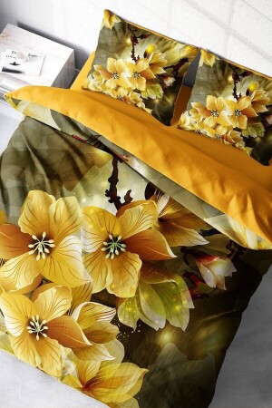 الزهور الصفراء 3d مزدوجة غطاء غطاء المنتج واحد9536 - Monohome