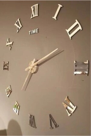 3d Ayna Roma Rakamlı Dekoratif Büyük Boy Duvar Saati - Minay Home