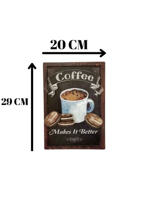 3D-Holzgemälde „Coffee Makes It Better Kitchen Cafe“, MDF-Wanddekoration, 20 x 30 cm - 6