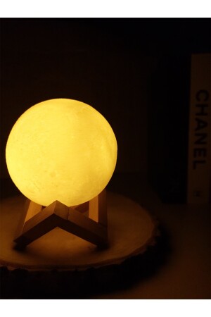 3D-Holzständer, Mond-Nachtlicht, dekorativer Globus, LED-Geschenk, Feuer- und Wasserliebhaber-Halskette 2AVSAL0311 - 5