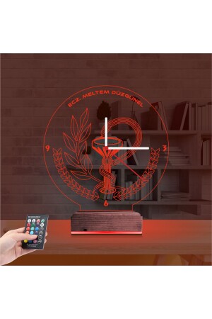 3d Lamba Kişiye Özel Saat Eczacı Hediye Eczane Logolu Tasarım NGSLK019 - 7