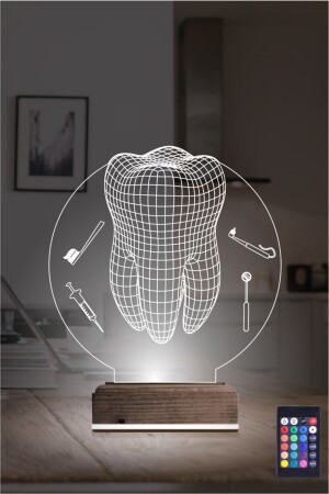 3d Lamba Kumandalı 16 Renk Diş Hekimi Hediye Dişçi NG3D177 - 2