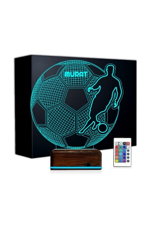 3D-Lampe, personalisierbar, 16 Farben, Geschenk für Fußballspieler, Fußball, Ronaldo, NG3DK183 - 1