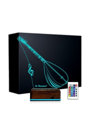 3D-Lampe, personalisierbar, 16 Farben, Musiker-Geschenk, Saz Baglama NG3DK193 - 2