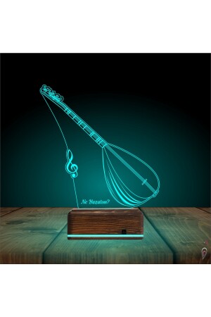 3D-Lampe, personalisierbar, 16 Farben, Musiker-Geschenk, Saz Baglama NG3DK193 - 4