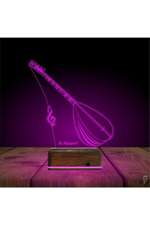 3D-Lampe, personalisierbar, 16 Farben, Musiker-Geschenk, Saz Baglama NG3DK193 - 6