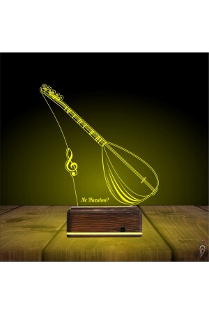 3D-Lampe, personalisierbar, 16 Farben, Musiker-Geschenk, Saz Baglama NG3DK193 - 7