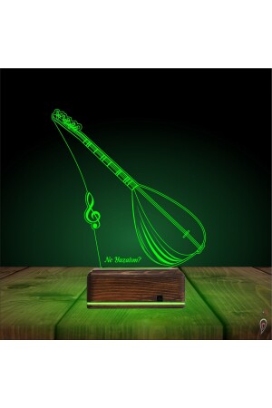 3D-Lampe, personalisierbar, 16 Farben, Musiker-Geschenk, Saz Baglama NG3DK193 - 8
