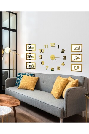 MNZ-3D ساعة الحائط اللاتينية الرقمية وكن صبوراً وكن شاكراً - Wooden Factory