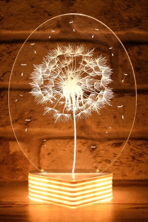 مصباح 3D LED MNZ-Dandelion Flower - Hediye Kovanı