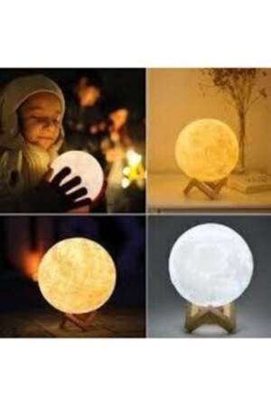 3D-LED-Mond-Nachtlicht, wiederaufladbare Lampe, 15 cm, AK-HSN3 - 4