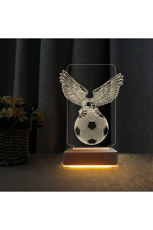 3D-Nachtlicht-Tischlampe mit Adler-Fußball-Design für Beşiktaş-Fans - 3