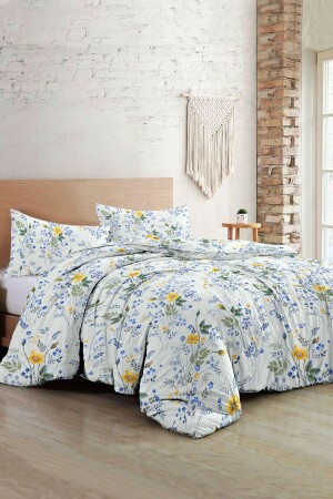 مجموعة غطاء من القطن المنسوجة بشكل وثيق الصاتين 3D تصميم خاص الربيع الزهور الفاخرة (بدون الأوراق) PERLASERA26301 - PerlaSera