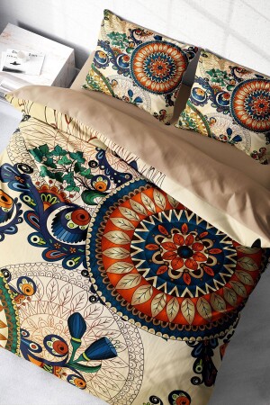 مجموعة غطاء مادة من القطن المنسوجة بشكل وثيق الصاتين 3D تصميم خاص كلاسيكي حقيقي (بدون ورق) PERLASERA31466 - PerlaSera