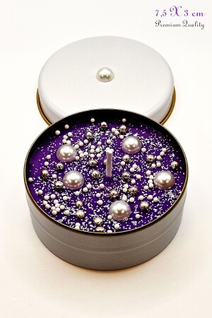 مروحة الحب والمال - 3D Perls in Tin Box H. Walnut Aromatic Decorative Candle - Ancilla