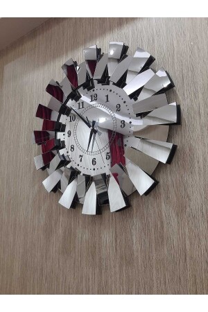 3D-Piano-Luxusmodell, verspiegelte Plexi-Wanduhr mit türkischen Ziffern, Silber - 3