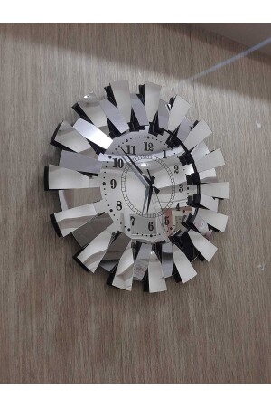 3D-Piano-Luxusmodell, verspiegelte Plexi-Wanduhr mit türkischen Ziffern, Silber - 4