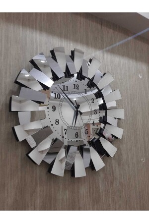 3D-Piano-Luxusmodell, verspiegelte Plexi-Wanduhr mit türkischen Ziffern, Silber - 6